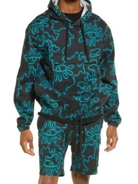 NWT Cristina Martinez x Nordstrom Graffiti Jacket Hoodie Anorak L